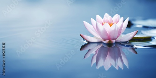 Zen lotus flower on water  meditation and spirituality concept  illustration generative ai