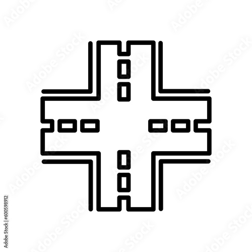 Intersection icon,vector illustration. vector intersection icon illustration isolated on White background