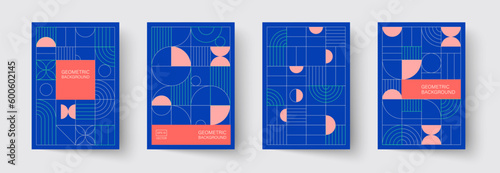 Trendy covers design. Minimal geometric shapes compositions. Applicable for brochures, posters, covers and banners.