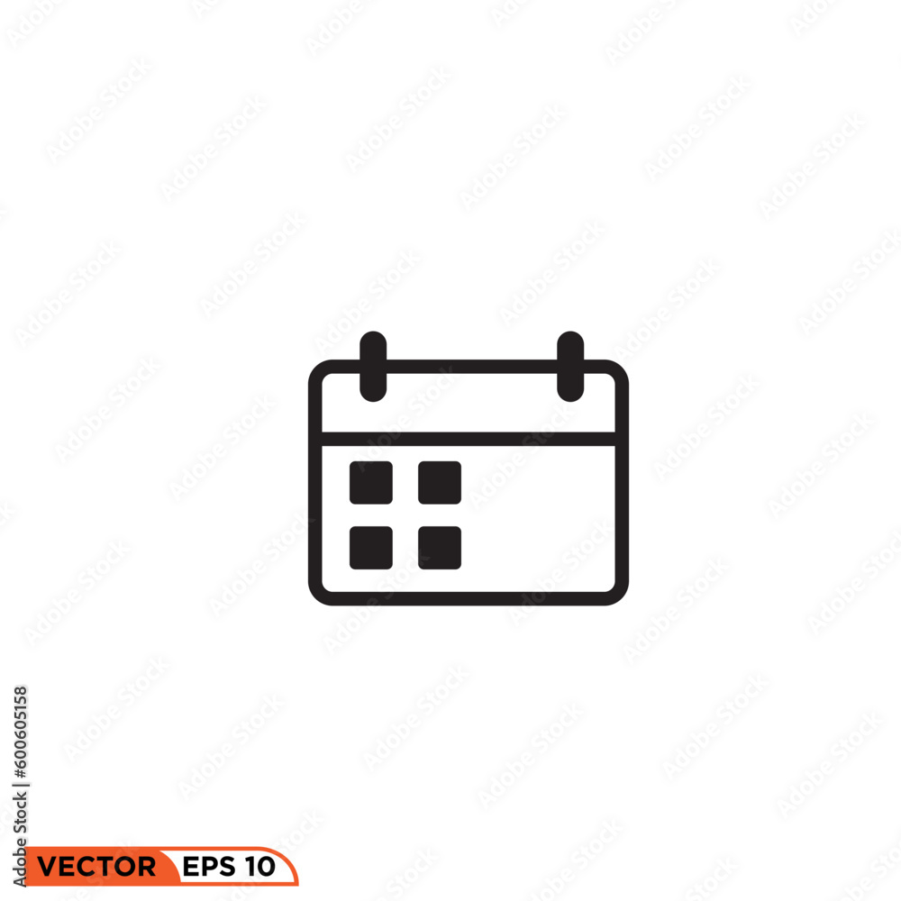 Icon vector graphic of calendar Icon vector graphic of calendar