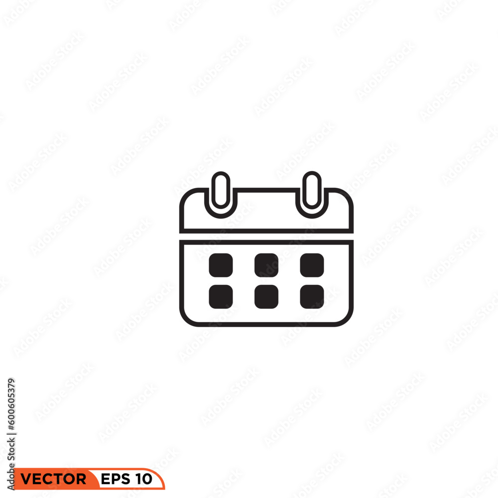 Icon vector graphic of calendar Icon vector graphic of calendar