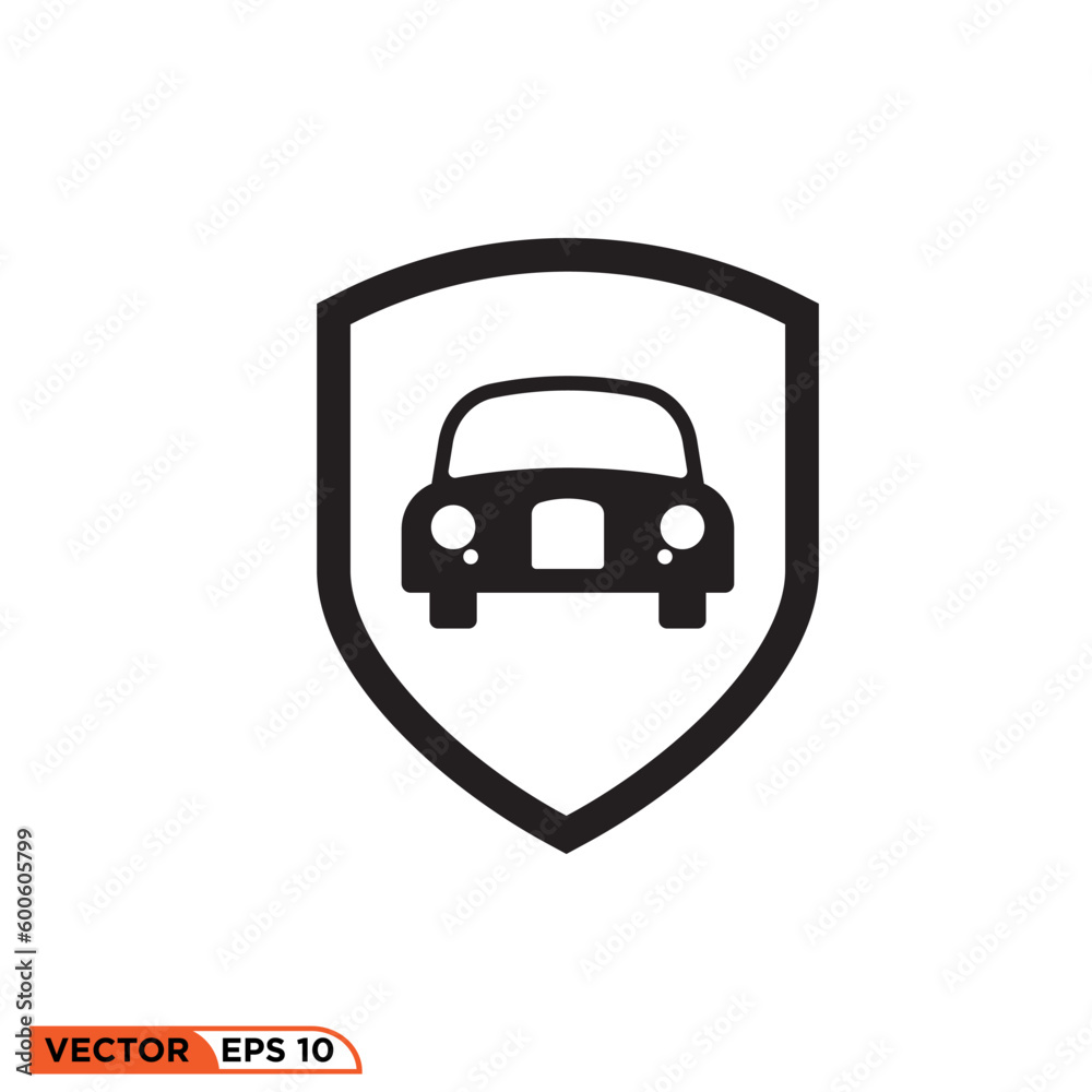 Illustration vector graphic of Car with shield Illustration vector graphic of Car with shield