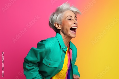 happy colorful portrait of a woman