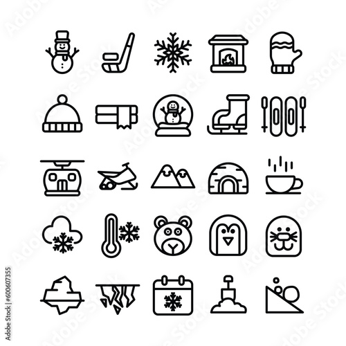 Outline Winter Icon Set