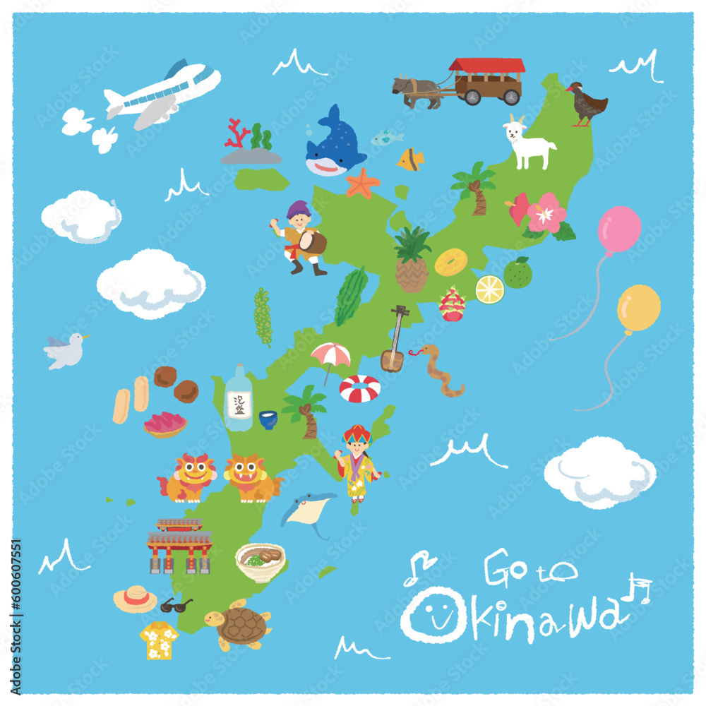 Fototapeta premium 沖縄の観光マップ