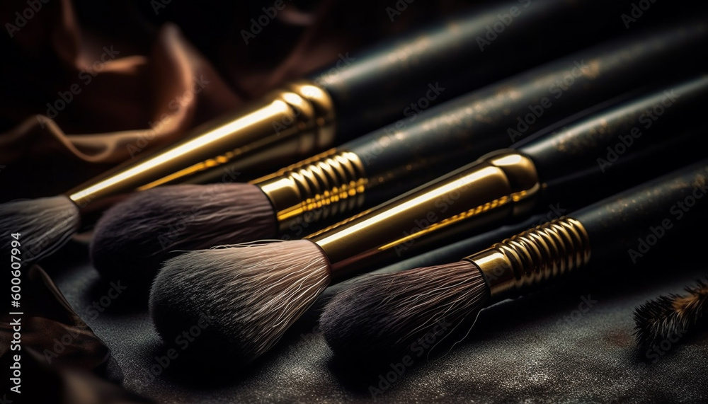 Make up artist collection of shiny, multi colored beauty products generated by AI Make up artist collection of shiny, multi colored beauty products generated by AI