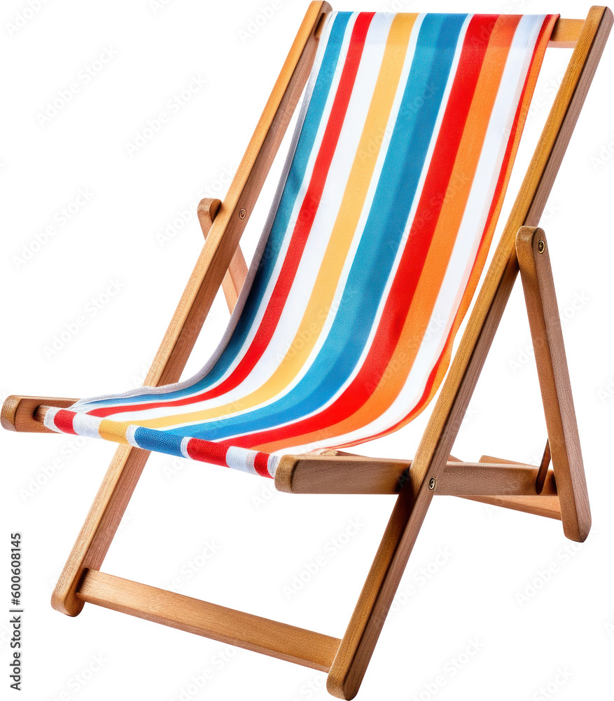 Beach chair isolated. Generative AI. Beach chair isolated. Generative AI.