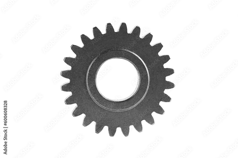 Metal gear isolated on white background with clipping path, engine car and bike. Metal gear isolated on white background with clipping path, engine car and bike.