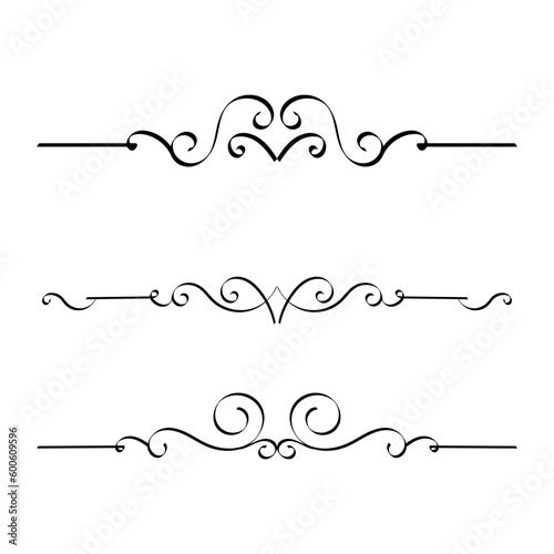 elegant luxury line ornament decoration set