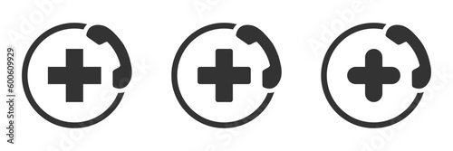 AID vector icons. Emergency phone signs set