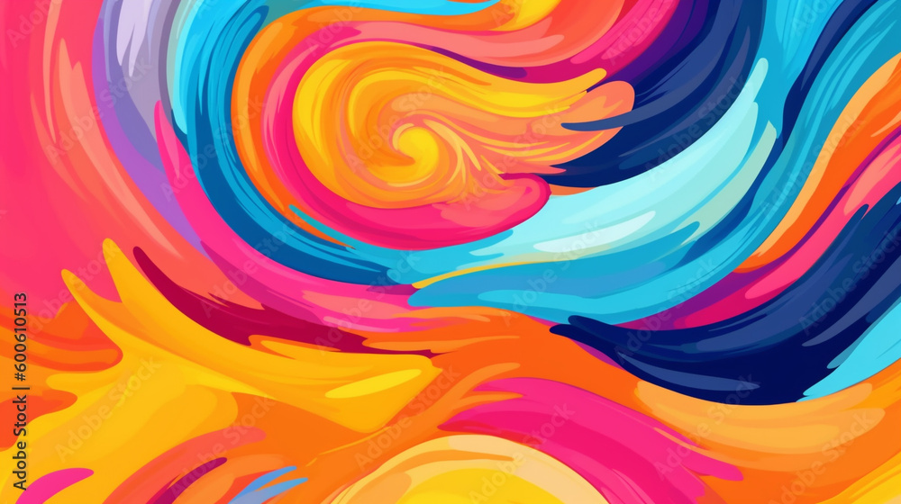 Fototapeta premium Generative AI, a blend of bright colors for a playful and energetic website