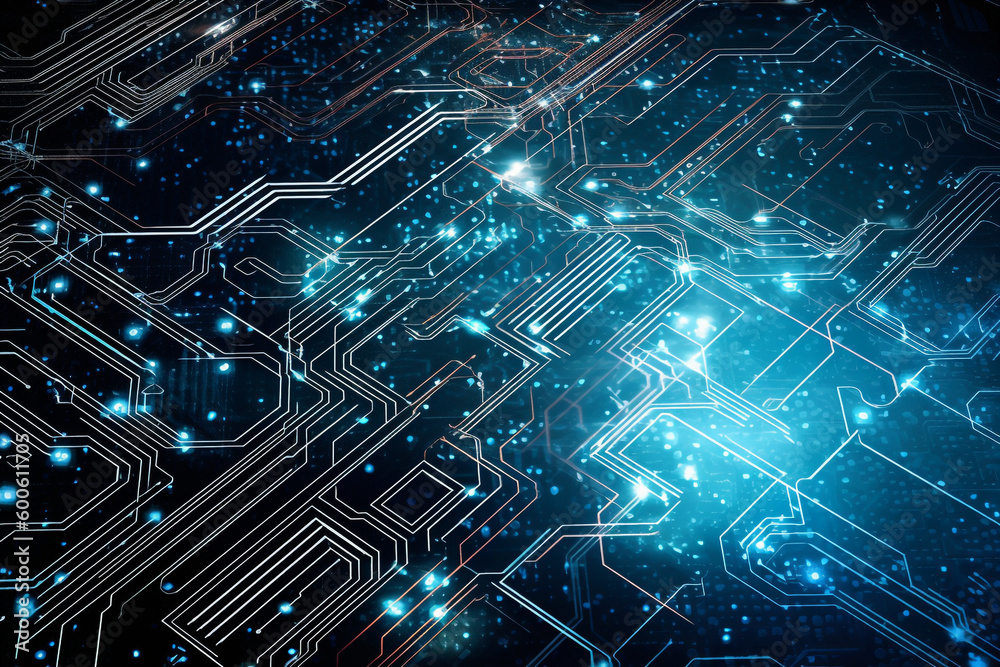 Modern technology circuit board illustration texture background design, Generative AI Modern technology circuit board illustration texture background design, Generative AI