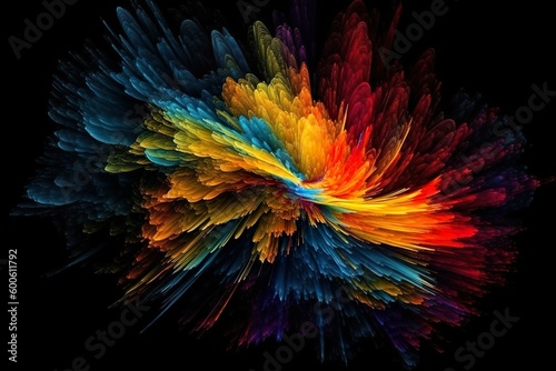 Explosion of Colors on a Black Background