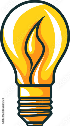 Innovative idea modern stylish icon with light bulb. Vector illustration