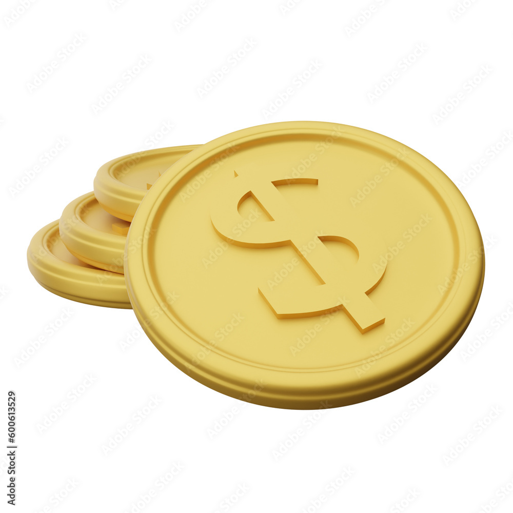 gold coin 3d symbol dollar gold coin 3d symbol dollar