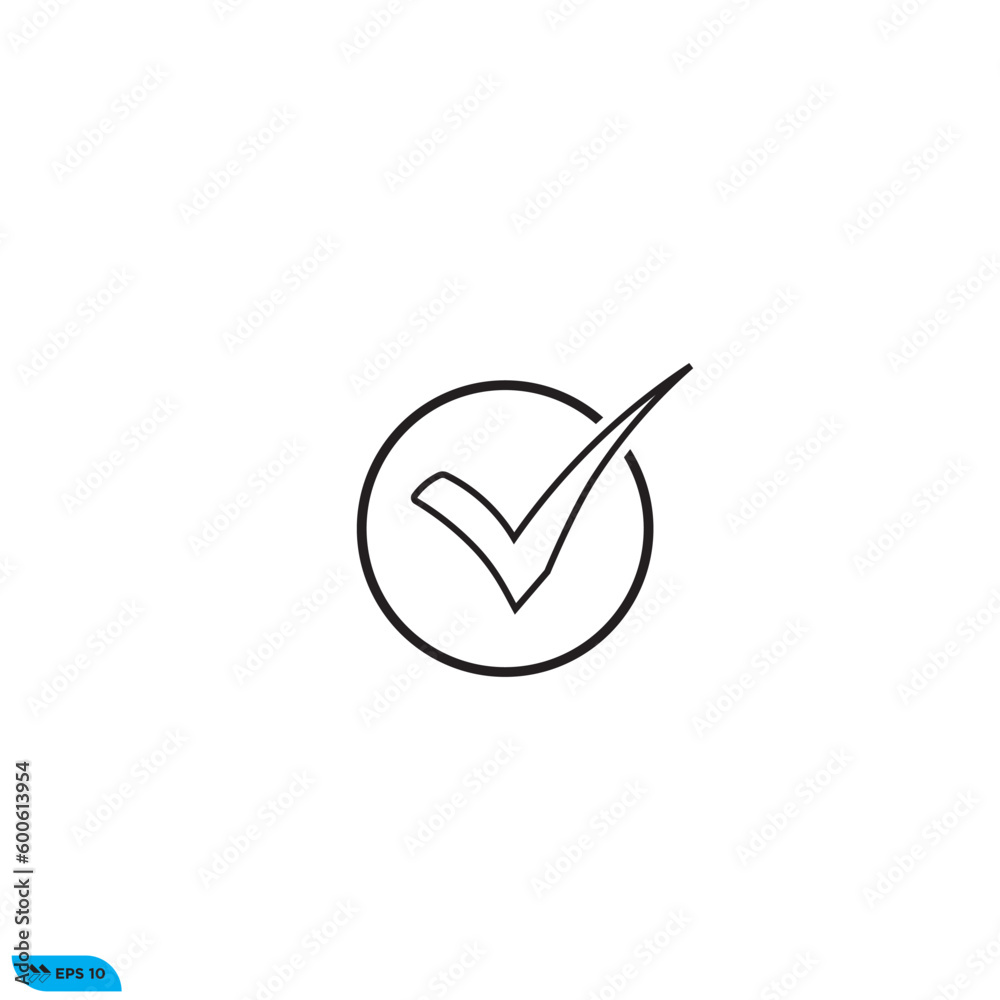 Icon vector graphic of check mark line Icon vector graphic of check mark line