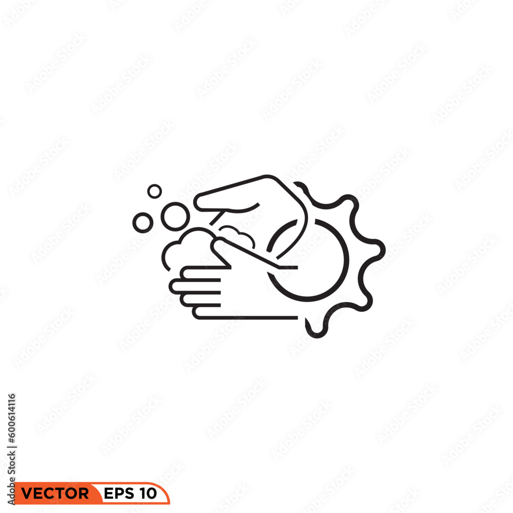 Obraz premium Icon vector graphic of washing hands