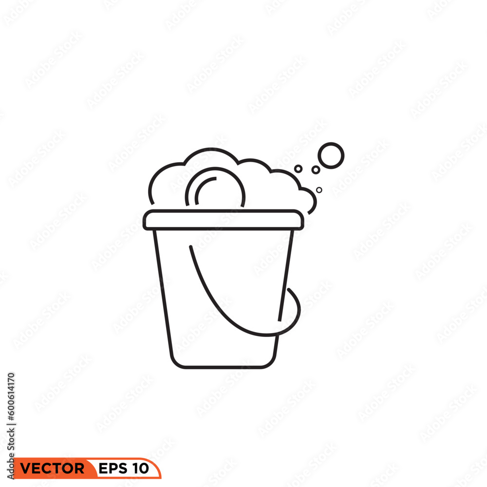 Icon vector graphic of Bucket line style