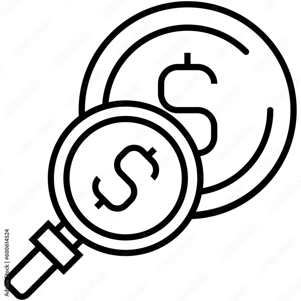 Search Icon. Magnifying Glass Symbol. Line Icon Style. Vector Stock Search Icon. Magnifying Glass Symbol. Line Icon Style. Vector Stock