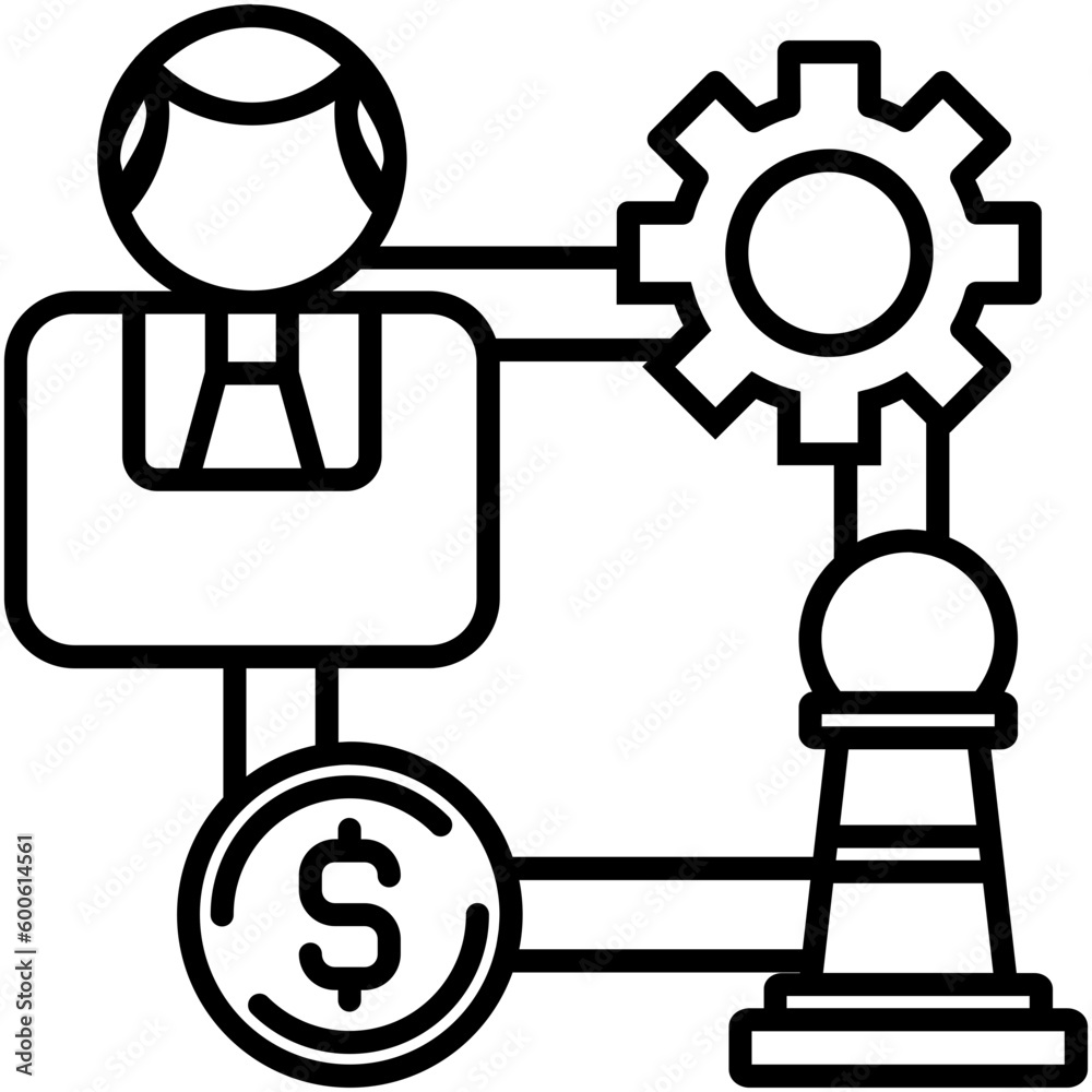 Management Icon. Office Organization Symbol. Line Icon Style. Vector Stock Management Icon. Office Organization Symbol. Line Icon Style. Vector Stock