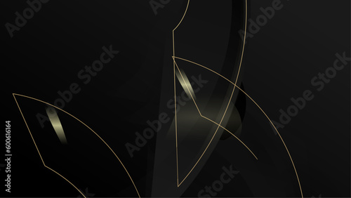 Dark background with golden abstract shapes