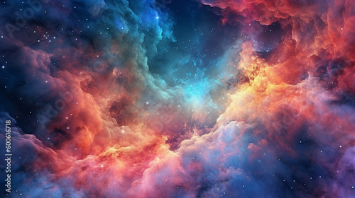 Generative AI, a nebula or galaxy theme for a space or science-oriented website design
