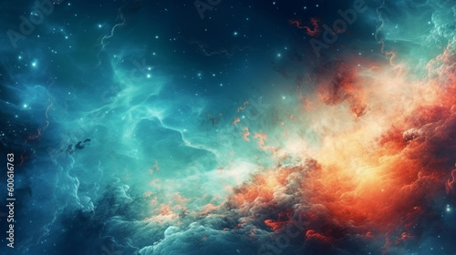 Generative AI, a nebula or galaxy theme for a space or science-oriented website design