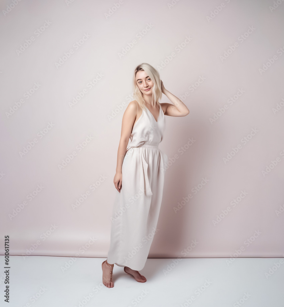 A stunning European American girl with flowing blond hair, smiling directly at the camera in bright studio lighting against a white background. A stunning European American girl with flowing blond hair, smiling directly at the camera in bright studio lighting against a white background.