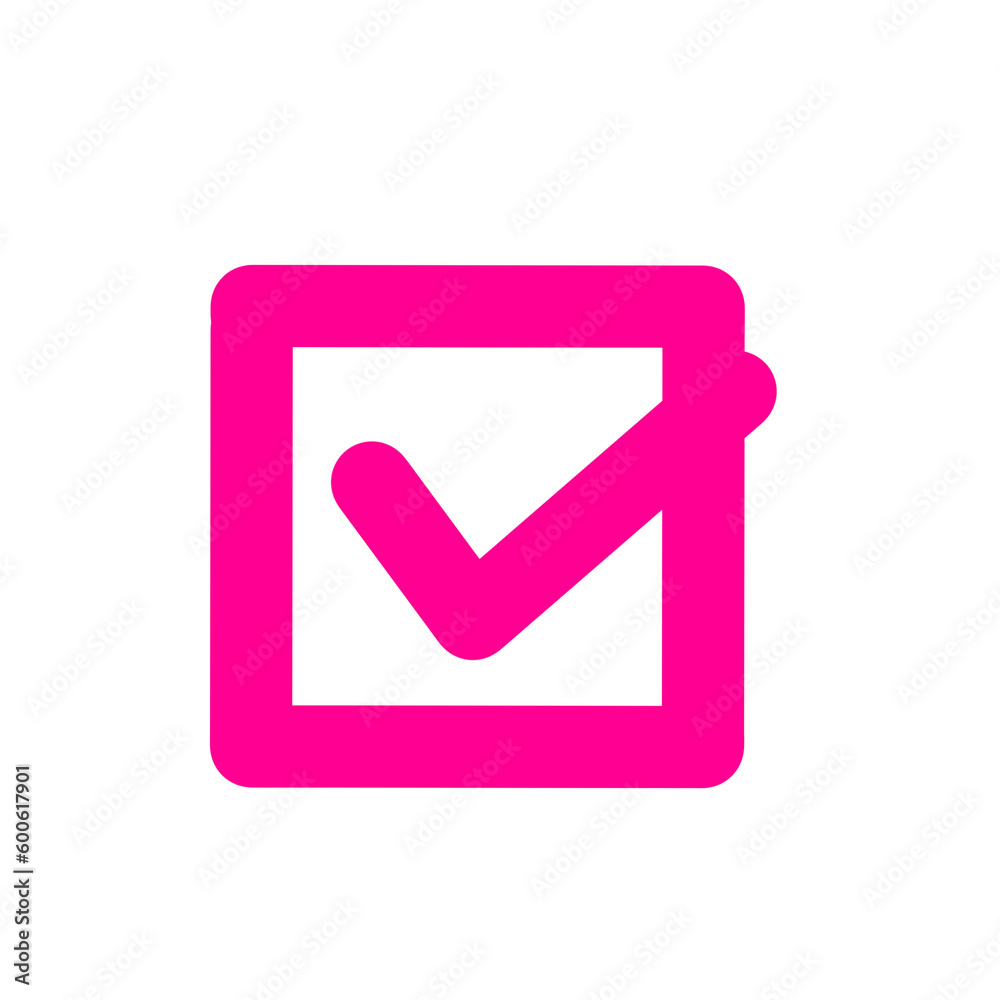 Pink check mark icon, Pink check box icon Pink check mark icon, Pink check box icon