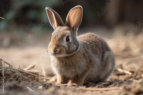 cute bunny on the ground