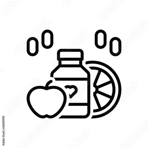 Black line icon for vitamins