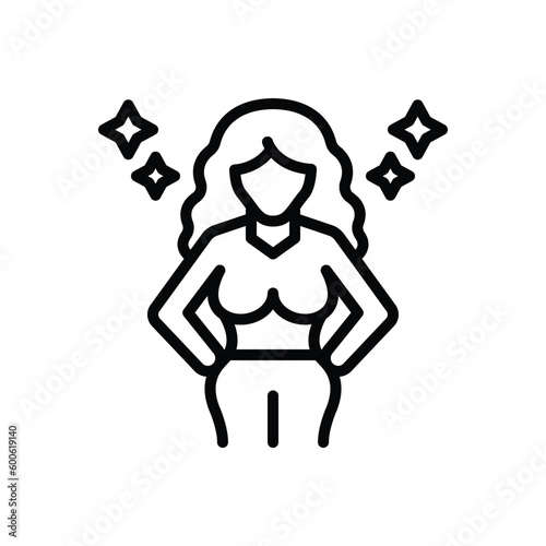 Black line icon for actress
