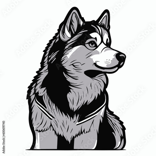 A Alaska Malamute Dog Cute , T-Shirt, Vector, Animal