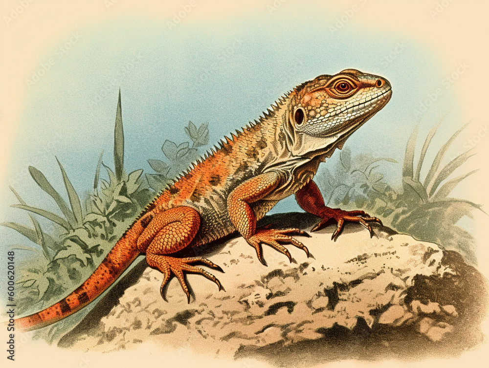 A Naturalist Illustration of a Lizard | Generative AI A Naturalist Illustration of a Lizard | Generative AI