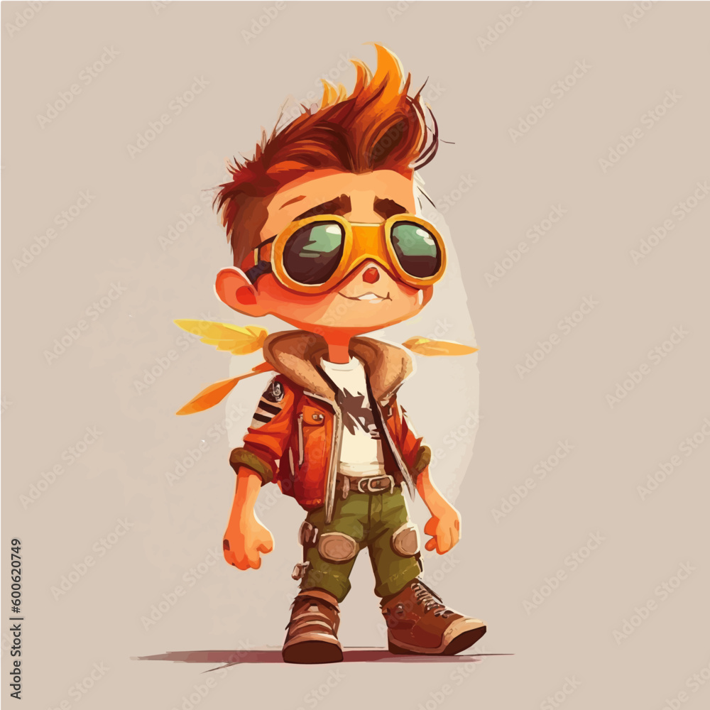little Aviator with a leather jacket, goggles, and a daring, adventurous spirit simple, cartoon, children book style, comic, flat character, artistic, Illustrator
little Aviator with a leather jacket, goggles, and a daring, adventurous spirit simple, cartoon, children book style, comic, flat character, artistic, Illustrator