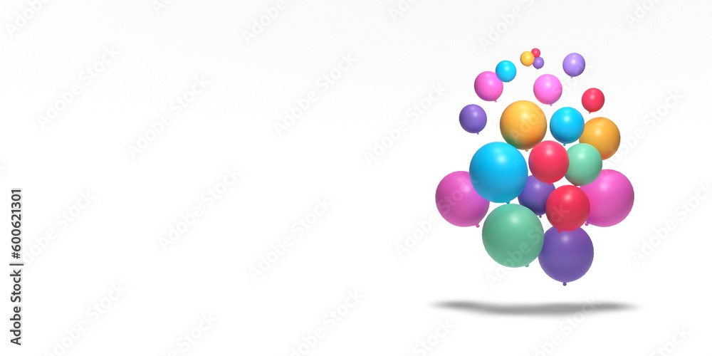 Illustration of a balloon, 3D render.