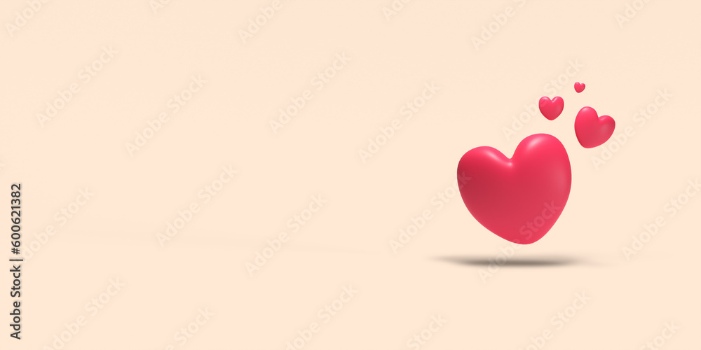 Illustration of a Heart, 3D render.