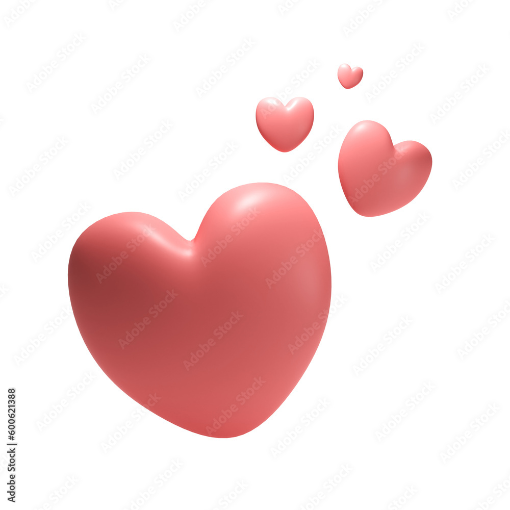 Illustration of a Heart, 3D render.