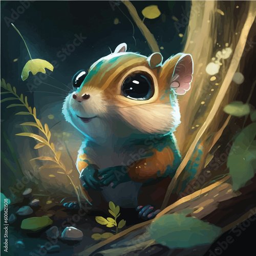 artistic fantasy Chipmunk character, legend, fairy, cartoon, miracle, comic, magic
