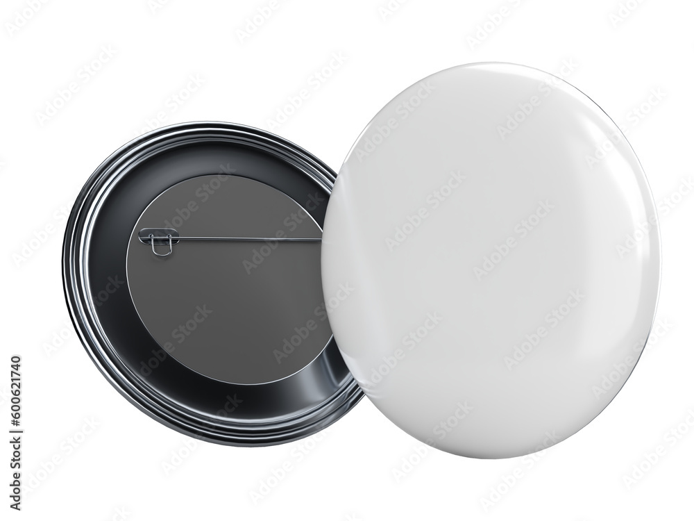 Blank Pin Badges Mockup Template. Souvenir badge pin button