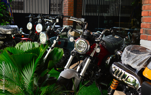 Motorcycles are the most popular vehicles.