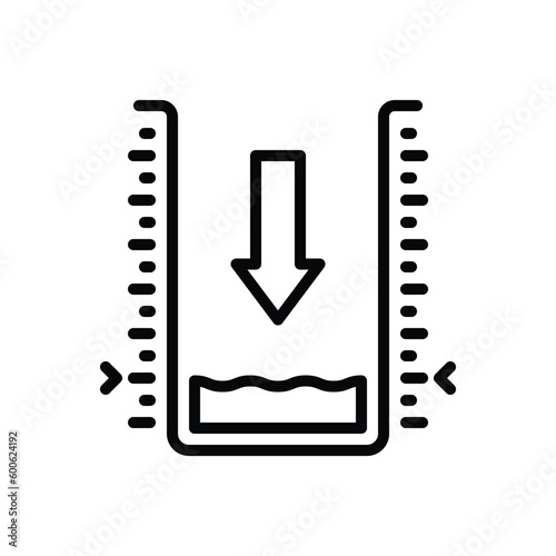 Black line icon for least 