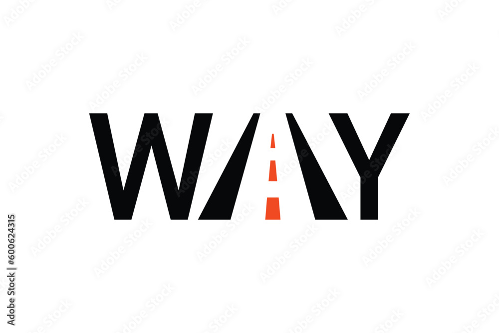 Typography of WAY with unique design on 'A' letter.