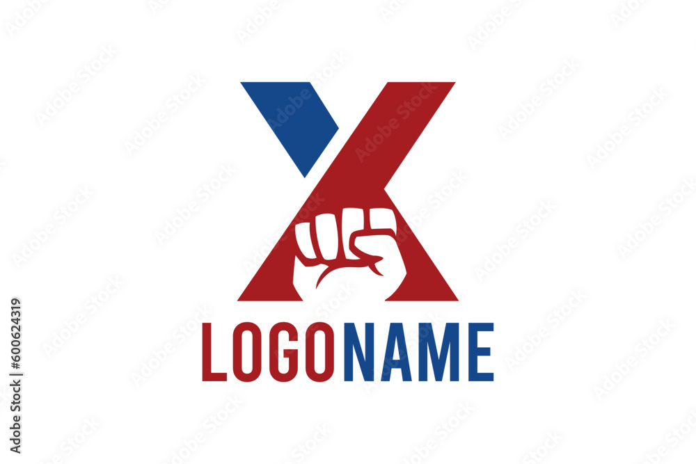 Letter X and hand fist concept. Very suitable for symbol, logo, company name, brand name, personal name, icon and many more. Letter X and hand fist concept. Very suitable for symbol, logo, company name, brand name, personal name, icon and many more.