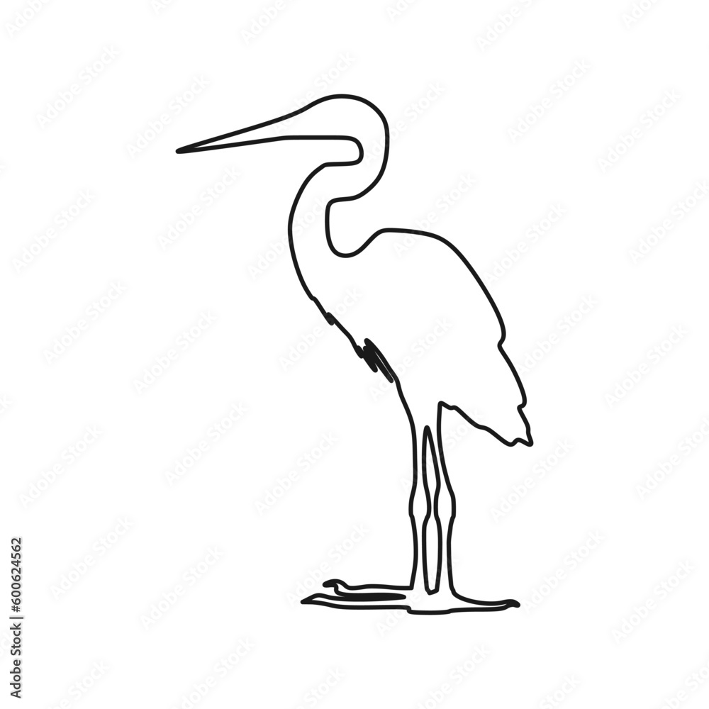 Obraz premium Snowy Egret icon in outline mode. Top choice of animal vector illustration in trendy style. Editable graphic resources for many purposes.