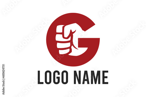 Letter G and hand fist concept. Very suitable for symbol, logo, company name, brand name, personal name, icon and many more.