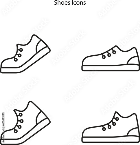 shoes line icons. winter shoes, man and woman sandals, sneakers sport footwear, shoe vector icons