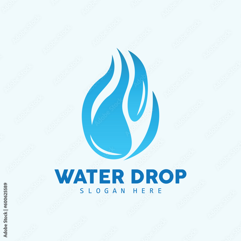 Obraz premium Water Drop Logo, Simple Vector, Elegant Design, Icon Symbol Template