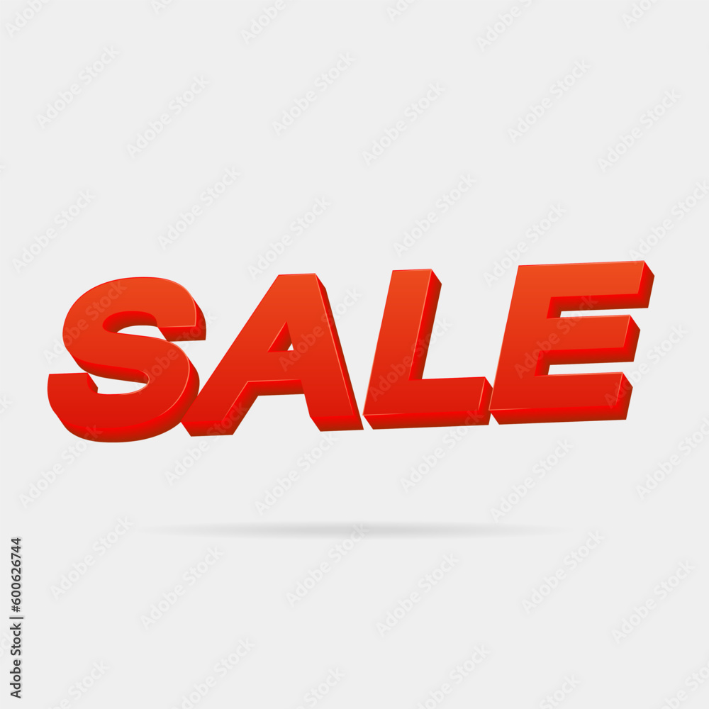3D Vector Red Sale Text 3D Vector Red Sale Text