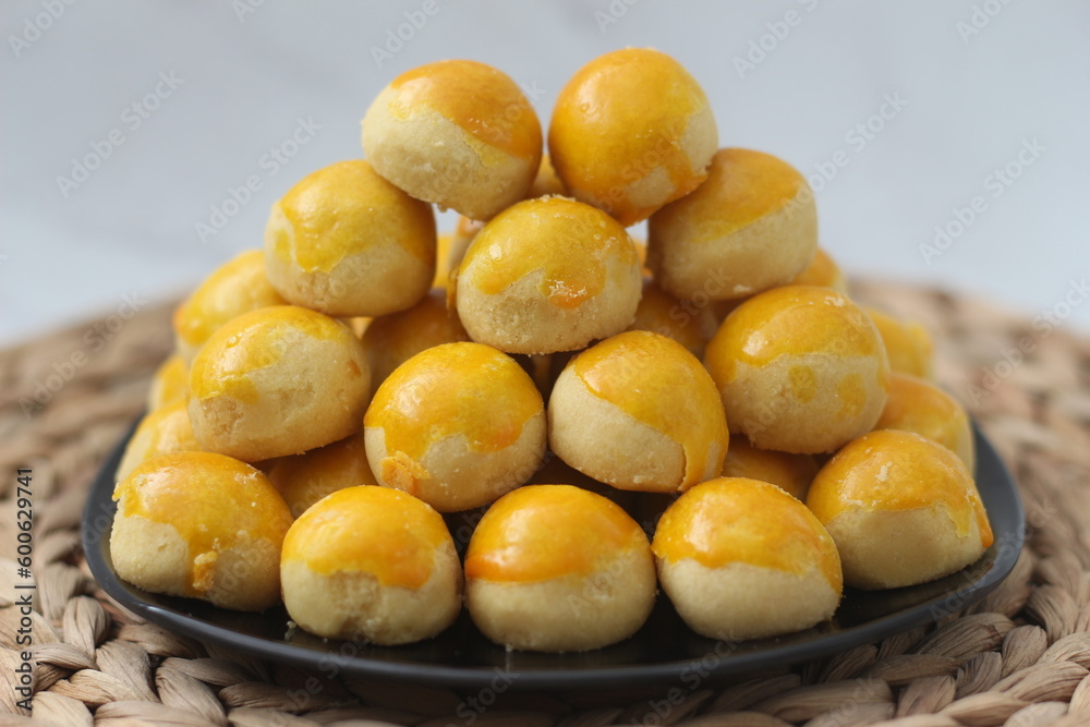 nastar cookies, pineapple tarts or nanas tart are small, bite-size pastries